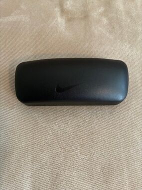Nike Faux Leather Black Clamshell Glasses Case